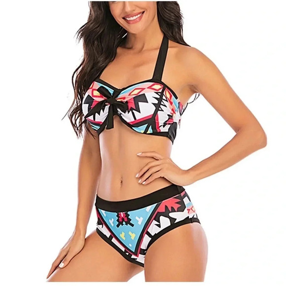 Denater Minimalistic Suspenders Lacing Swimsuit Maldives Hawaiian Beach Boho - Picture 3 of 9